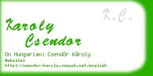karoly csendor business card